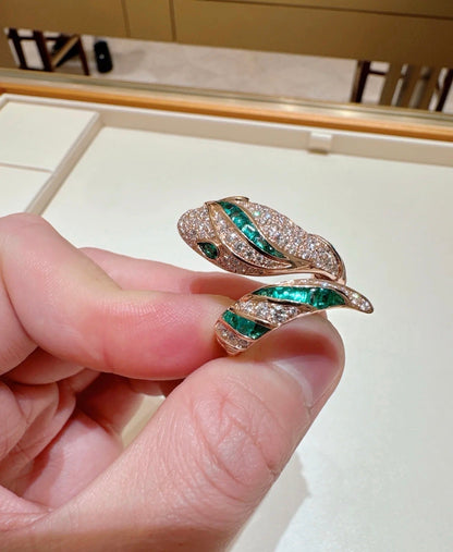 [Eterna Jewels]BRAND NEW LUXURY GREEN SNAKE RING