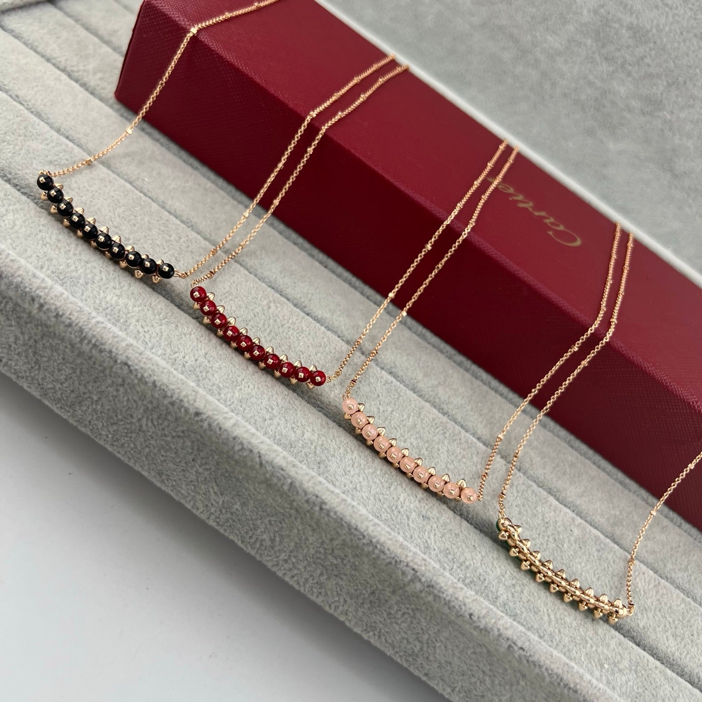 [Eterna Jewels]NEW STUD COLORED GEM PENDANT NECKLACE