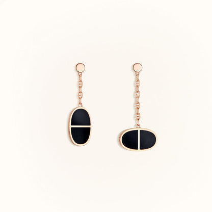 [Eterna Jewels]CHAINE VERSO BLACK CERAMIC EARRINGS