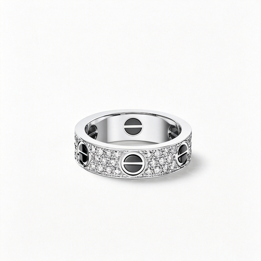 [Eterna Jewels]LOVE RING 5.5MM DIAMONDS PAVED CERAMIC