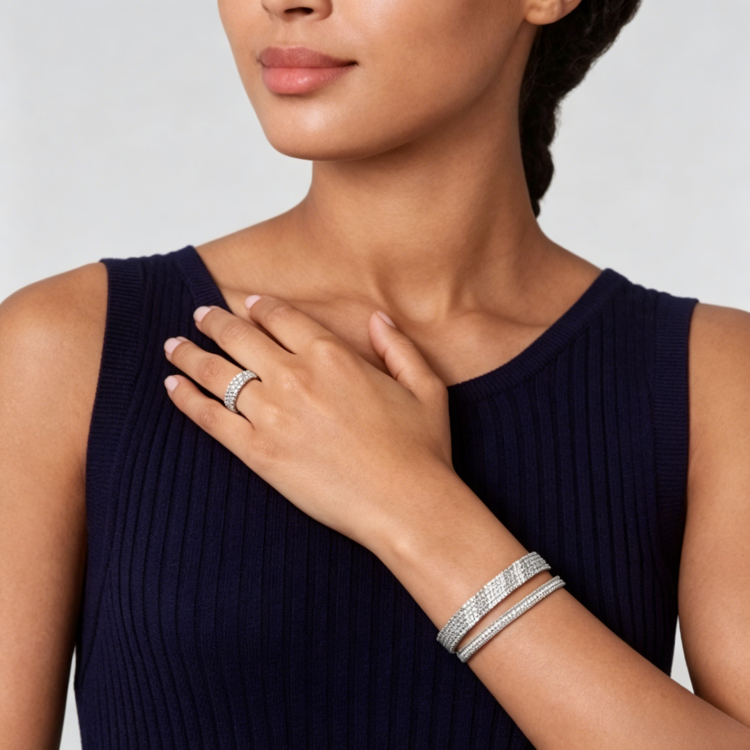 [Eterna Jewels] THREE-ROW DIAMOND RING