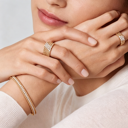 [Eterna Jewels] THREE-ROW DIAMOND RING