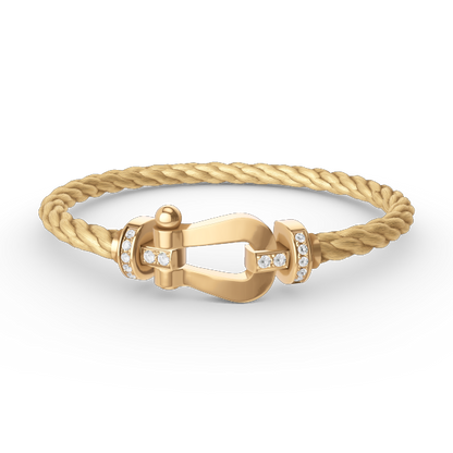 [Eterna Jewels]FORCE LARGE HORSESHOE HALF DIAMOND BRACELET GOLD