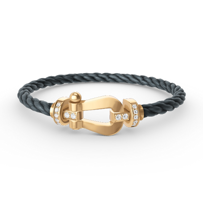 [Eterna Jewels]FORCE LARGE HORSESHOE HALF DIAMOND BRACELET GOLD