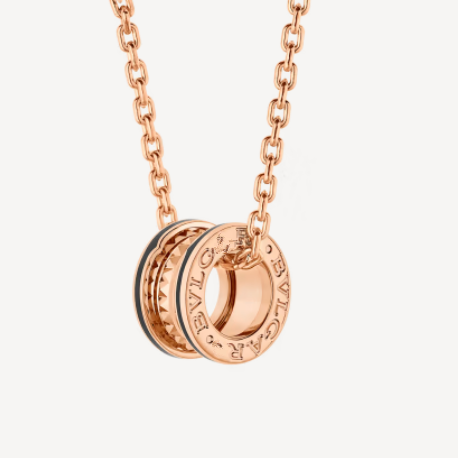 [Eterna Jewels]ZERO 1 ROCK PEDANT PINK GOLD BLACK NECKLACE
