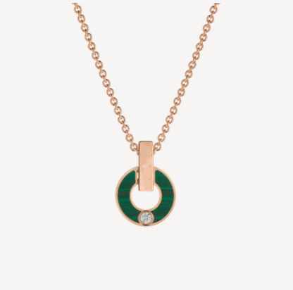 [Eterna Jewels]GARI NECKLACE PINK GOLD MALACHITE