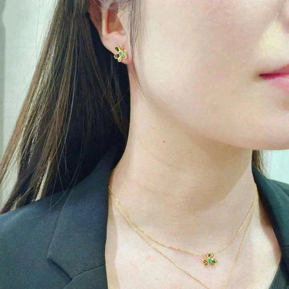 [Eterna Jewels]FRIVOLE  FLOWER MALACHITE EARRINGS