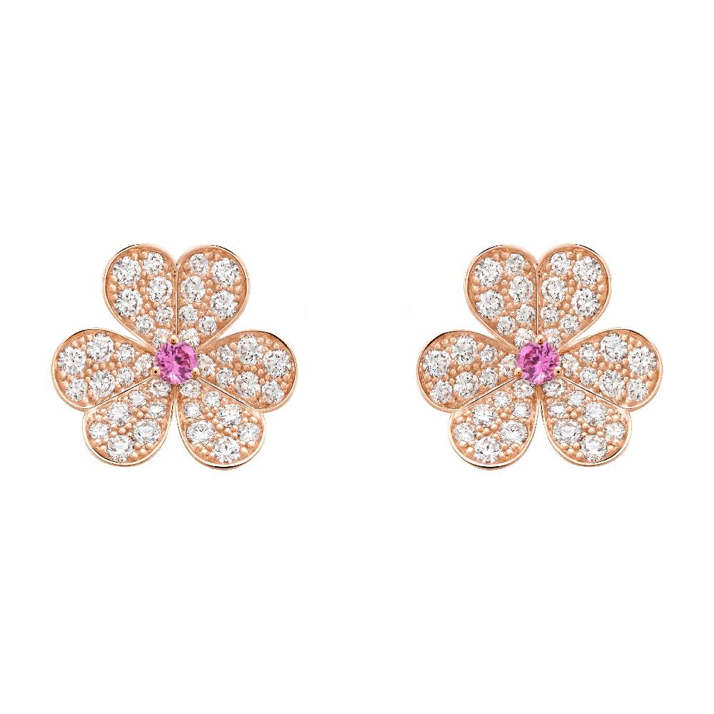 [Eterna Jewels]FRIVOLE PINK GOLD FLOWER DIAMOND EARRINGS