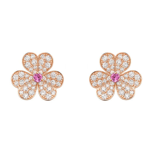 [Eterna Jewels]FRIVOLE PINK GOLD FLOWER DIAMOND EARRINGS