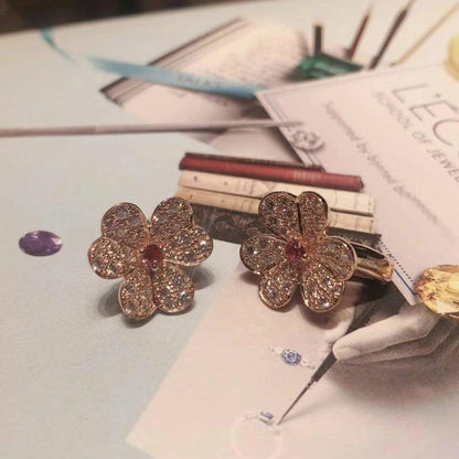 [Eterna Jewels]FRIVOLE PINK GOLD FLOWER DIAMOND EARRINGS