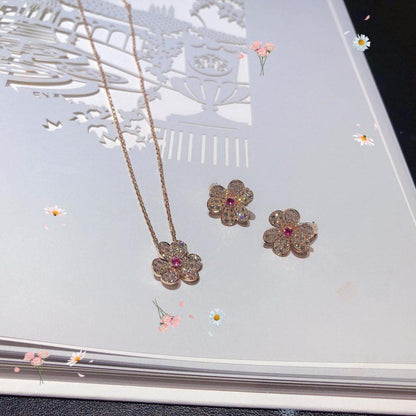 [Eterna Jewels]FRIVOLE ROSE GOLD FLOWER DIAMOND NECKLACE
