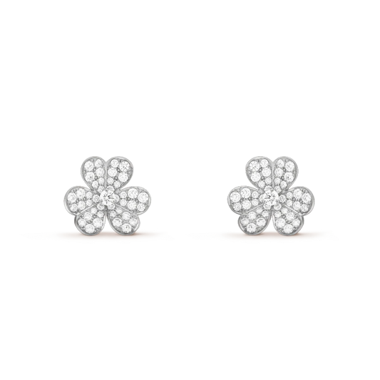 [Eterna Jewels]FRIVOLE SILVER FLOWER DIAMOND EARRINGS