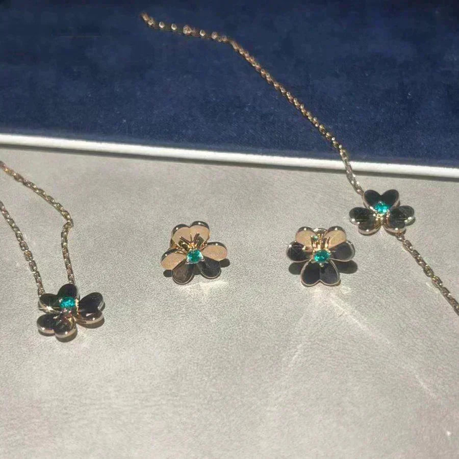 [Eterna Jewels]FRIVOLE  FLOWER MALACHITE EARRINGS