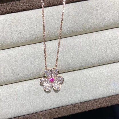 [Eterna Jewels]FRIVOLE ROSE GOLD FLOWER DIAMOND NECKLACE
