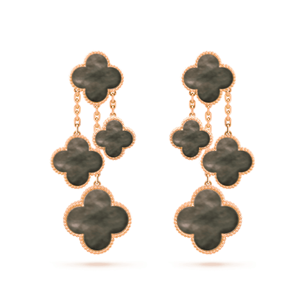 [Eterna Jewels]CLOVER EARRINGS DARK MOP 4 MOTIFS ROSE GOLD