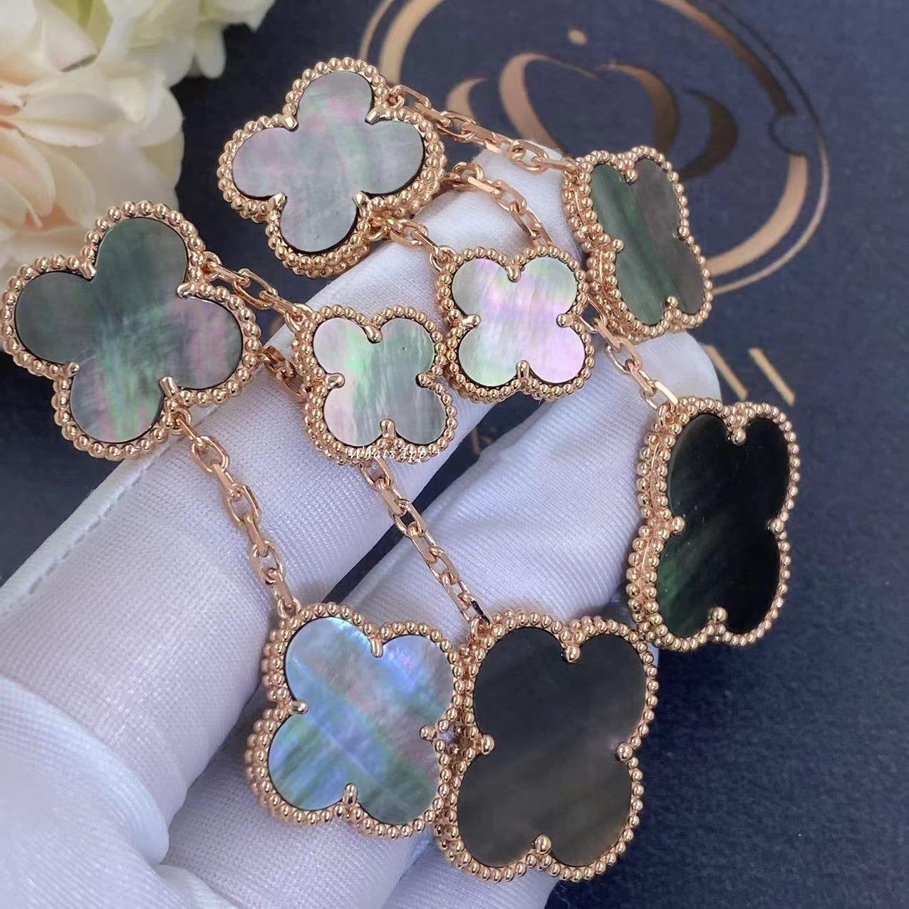 [Eterna Jewels]CLOVER EARRINGS DARK MOP 4 MOTIFS ROSE GOLD
