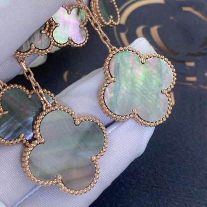 [Eterna Jewels]CLOVER EARRINGS DARK MOP 4 MOTIFS ROSE GOLD