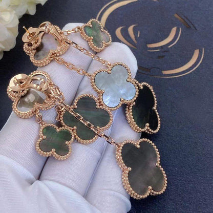 [Eterna Jewels]CLOVER EARRINGS DARK MOP 4 MOTIFS ROSE GOLD