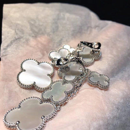 [Eterna Jewels]CLOVER EARRINGS WHITE MOP 4 MOTIFS SILVER