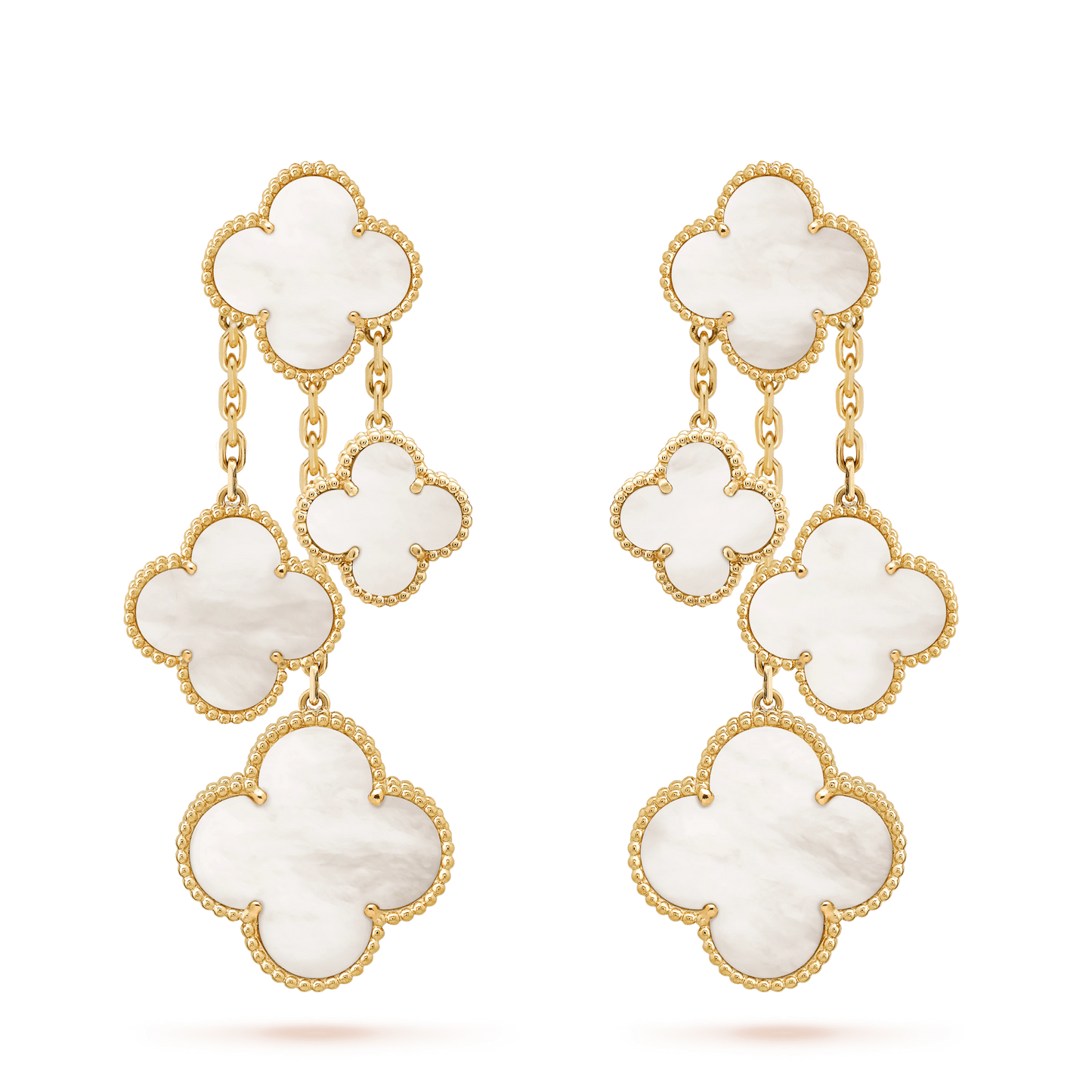 [Eterna Jewels]CLOVER EARRINGS WHITE MOP 4 MOTIFS GOLD
