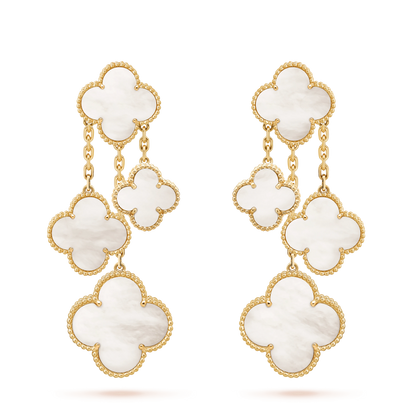 [Eterna Jewels]CLOVER EARRINGS WHITE MOP 4 MOTIFS GOLD