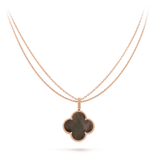 [Eterna Jewels]CLOVER 25MM GOLD DARK MOP BIG CLOVER NECKLACE
