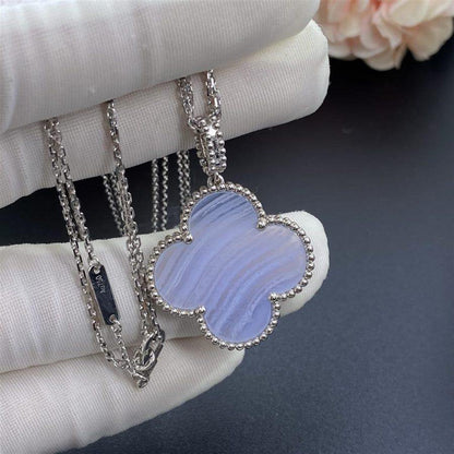 [Eterna Jewels]CLOVER SILVER CHALCEDONY BIG CLOVER NECKLACE