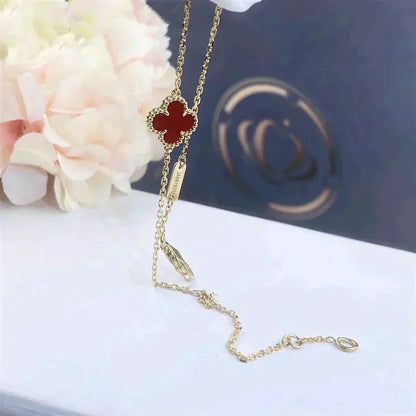 [Eterna Jewels]CLOVER  CARNELIAN SINGLE FLOWER BRACELET