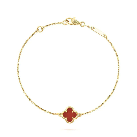 [Eterna Jewels]CLOVER  CARNELIAN SINGLE FLOWER BRACELET