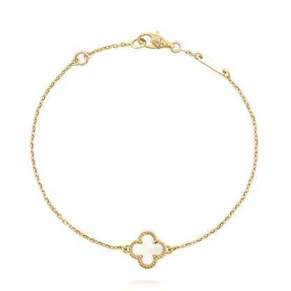 [Eterna Jewels]CLOVER WHITE MOP SINGLE FLOWER BRACELET