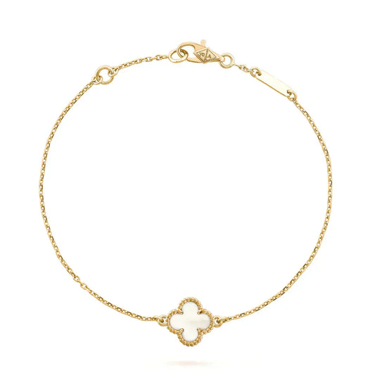 [Eterna Jewels]CLOVER WHITE MOP SINGLE FLOWER BRACELET