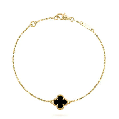 [Eterna Jewels]CLOVER ONYX SINGLE FLOWER BRACELET