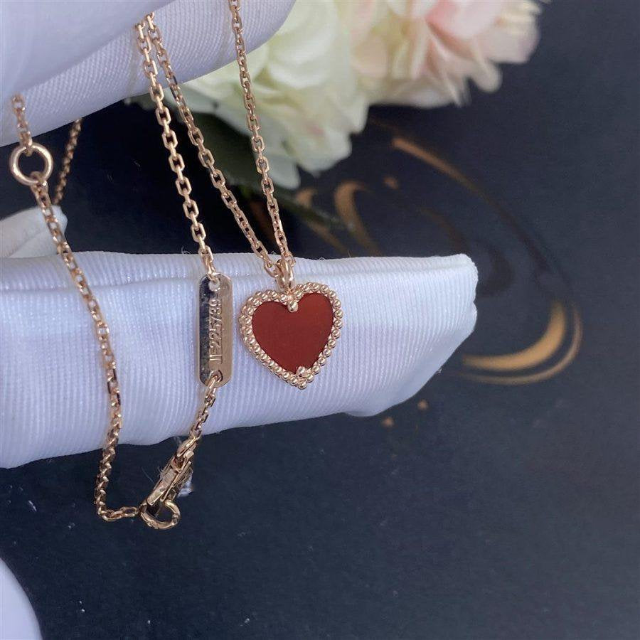 [Eterna Jewels]SWEET CLOVER CARNELIAN HEART NECKLACE