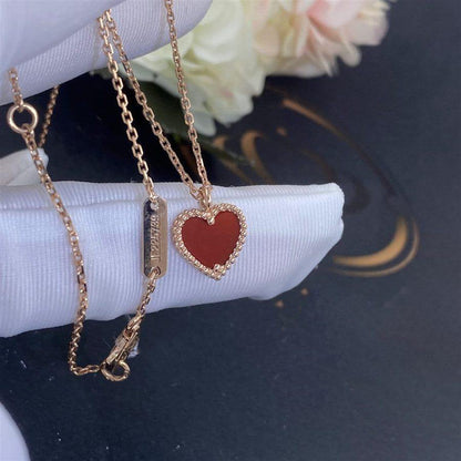 [Eterna Jewels]SWEET CLOVER CARNELIAN HEART NECKLACE