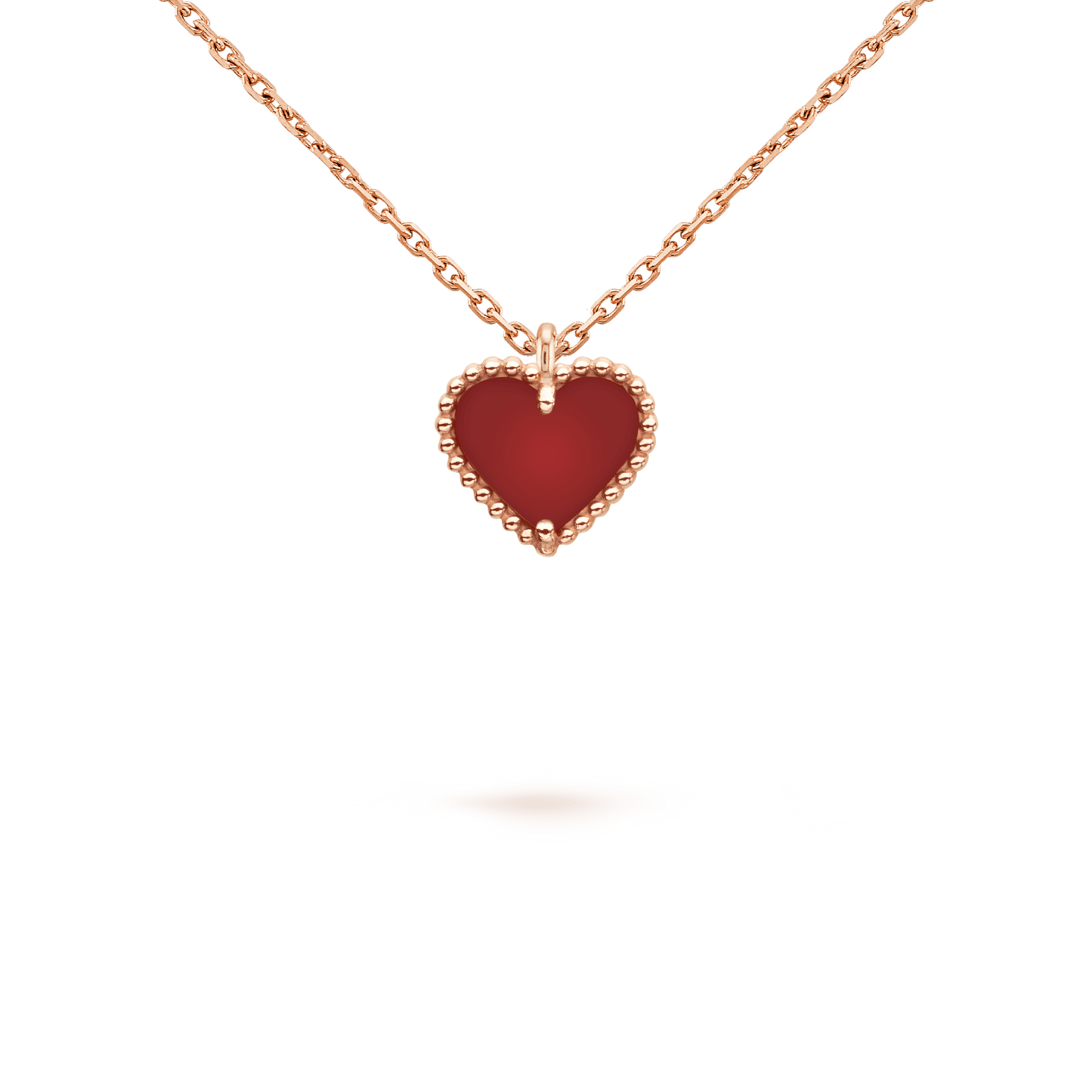 [Eterna Jewels]SWEET CLOVER CARNELIAN HEART NECKLACE