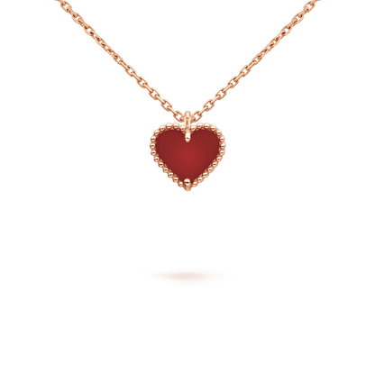 [Eterna Jewels]SWEET CLOVER CARNELIAN HEART NECKLACE