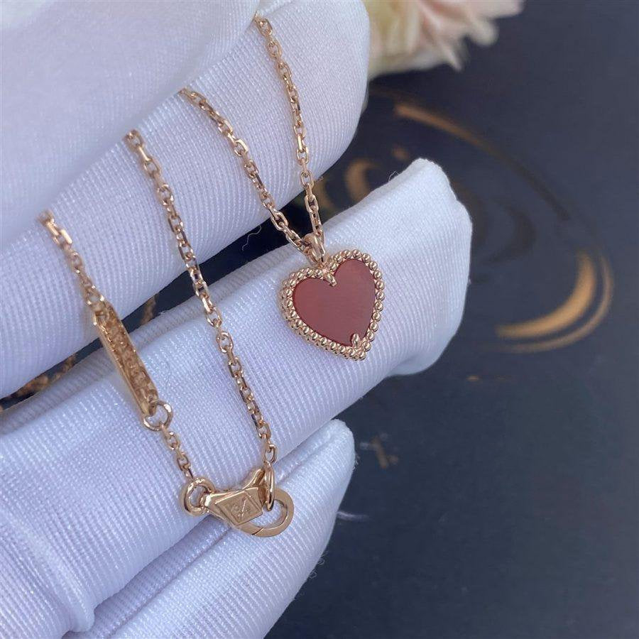 [Eterna Jewels]SWEET CLOVER CARNELIAN HEART NECKLACE