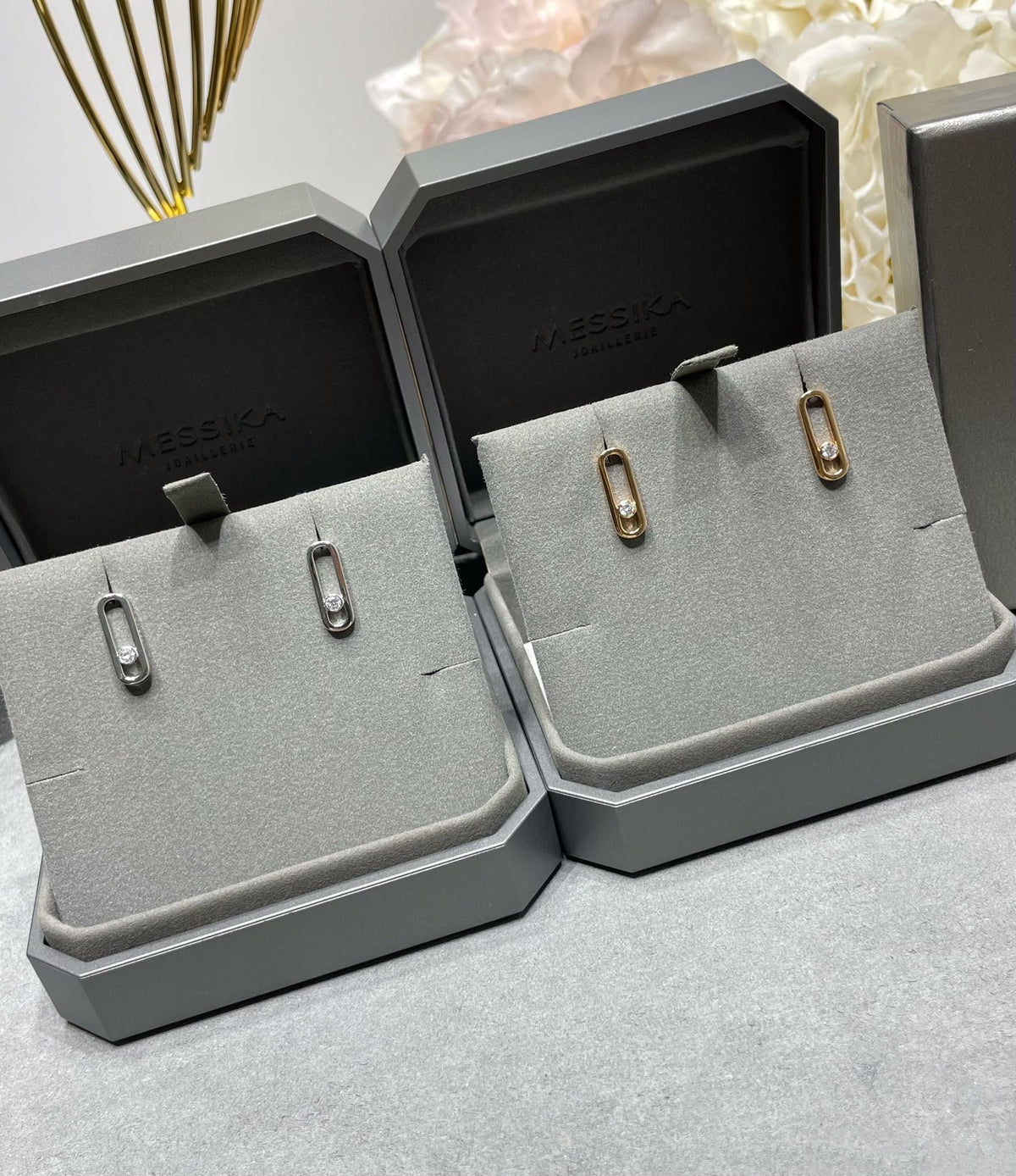 [Eterna Jewels]MOVE UNO SMALL 1 DIAMOND EARRINGS