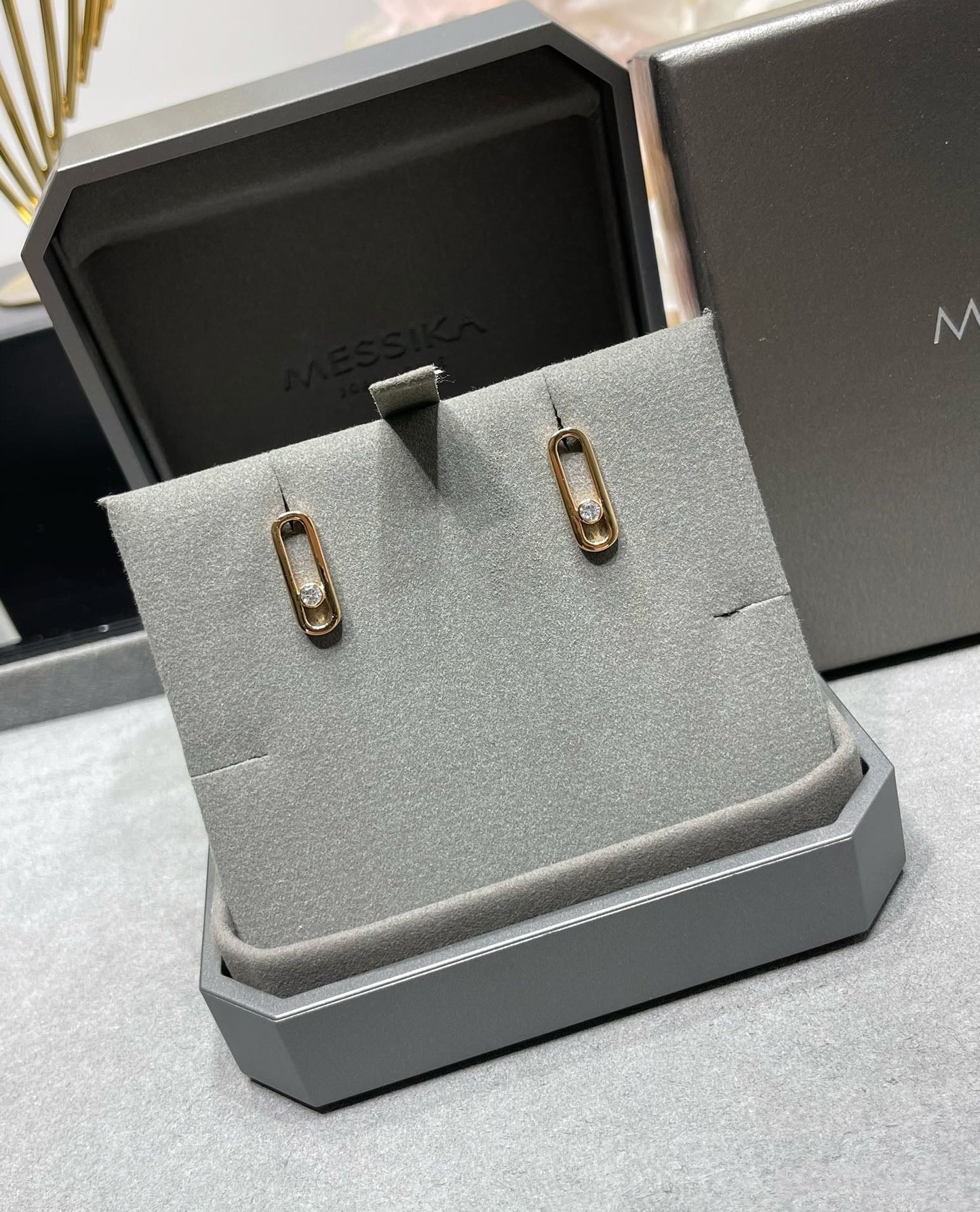 [Eterna Jewels]MOVE UNO SMALL 1 DIAMOND EARRINGS