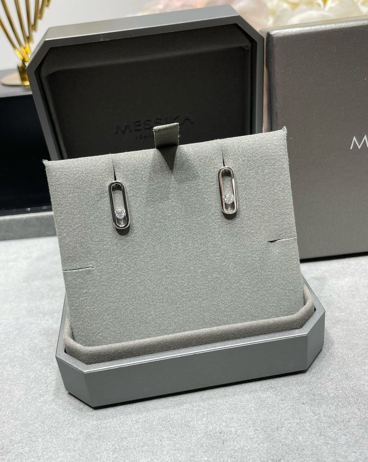 [Eterna Jewels]MOVE UNO SMALL 1 DIAMOND EARRINGS