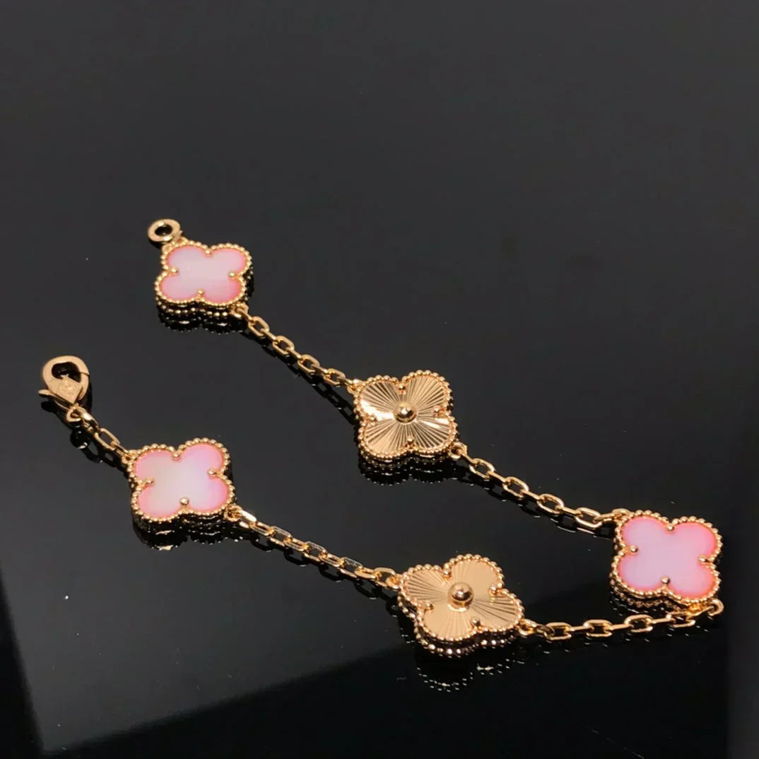 [Eterna Jewels] CLOVER 5 MOTIFS  PINK MOP BRACELET COLLECTION