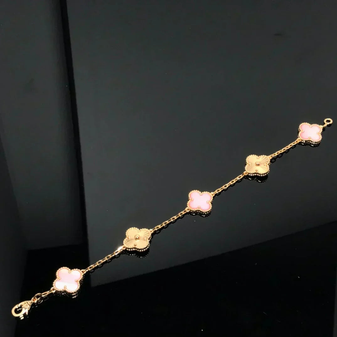 [Eterna Jewels] CLOVER 5 MOTIFS  PINK MOP BRACELET COLLECTION