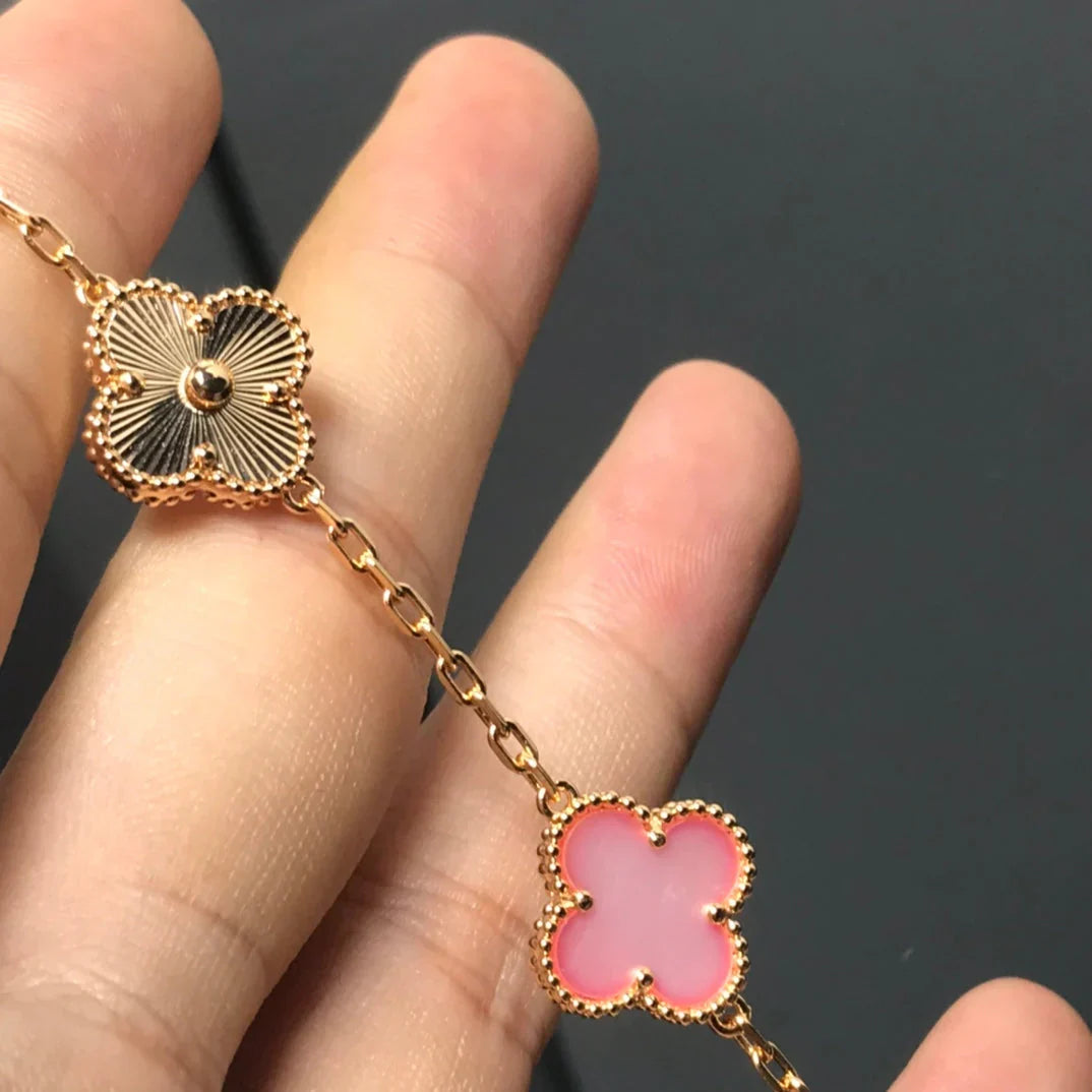 [Eterna Jewels] CLOVER 5 MOTIFS  PINK MOP BRACELET COLLECTION