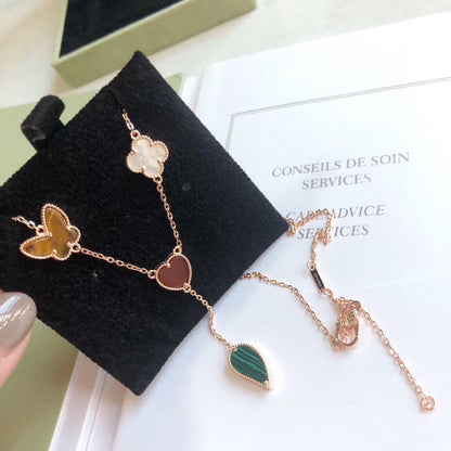 [Eterna Jewels]LUCKY SPRING 4 MOTIFS ROSE GOLD NECKLACE