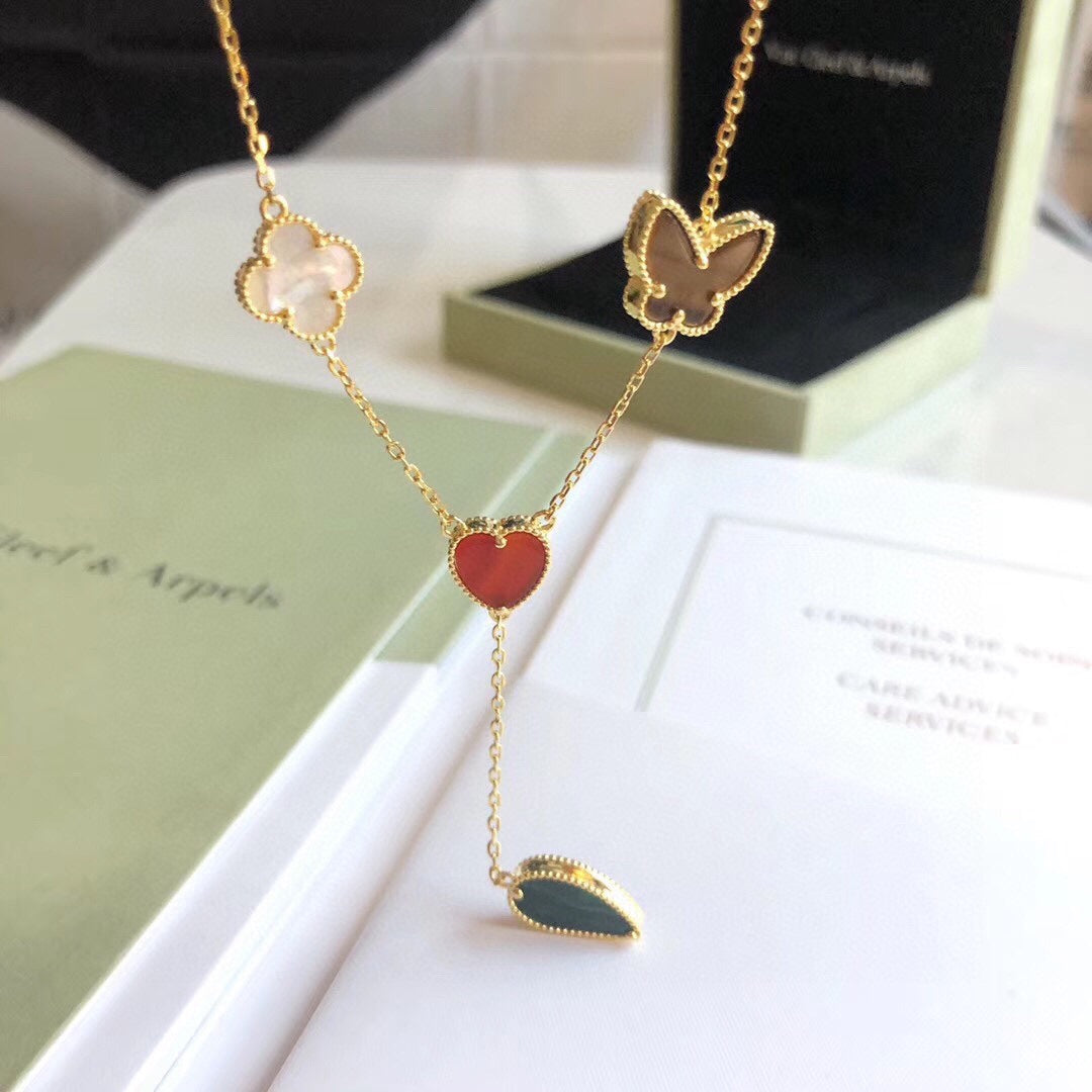 [Eterna Jewels]LUCKY SPRING 4 MOTIFS ROSE GOLD NECKLACE