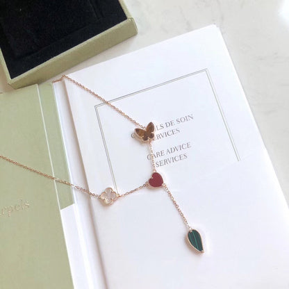 [Eterna Jewels]LUCKY SPRING 4 MOTIFS ROSE GOLD NECKLACE