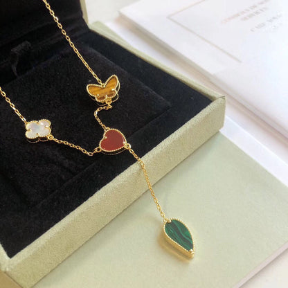 [Eterna Jewels]LUCKY SPRING 4 MOTIFS ROSE GOLD NECKLACE