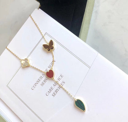 [Eterna Jewels]LUCKY SPRING 4 MOTIFS ROSE GOLD NECKLACE