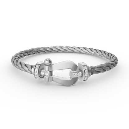 [Eterna Jewels]FORCE LARGE HORSESHOE HALF DIAMOND BRACELET SILVER
