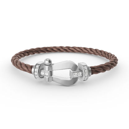[Eterna Jewels]FORCE LARGE HORSESHOE HALF DIAMOND BRACELET SILVER